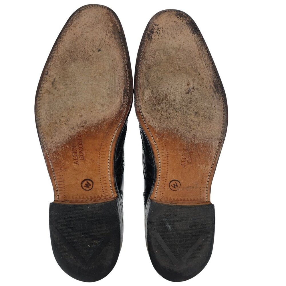 Allen Edmonds McAllister Black Leather Dress Shoes Mens 8A Wingtip Brogue Oxford - Picture 3 of 13